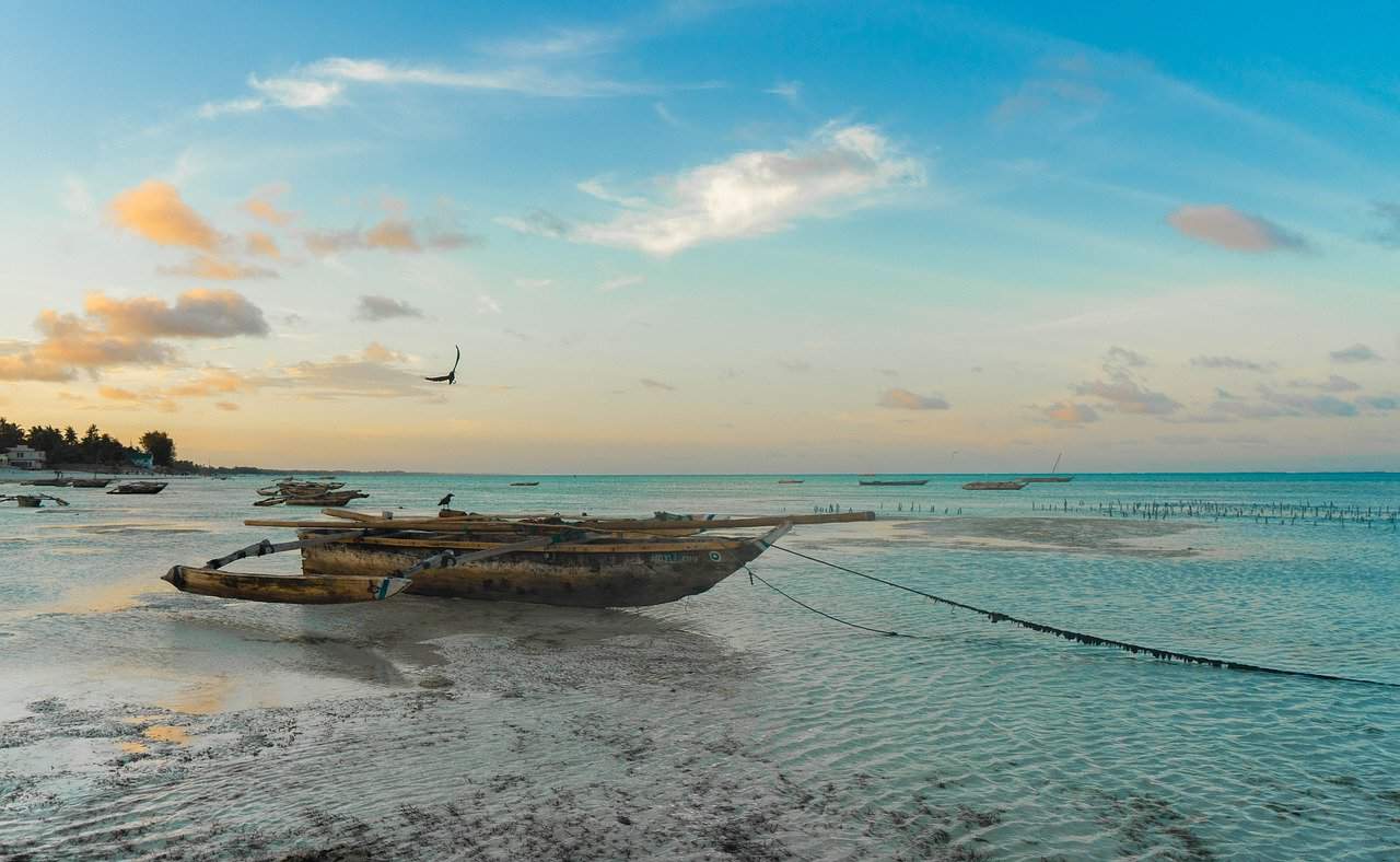 Dhow on the beach in Zanzibar