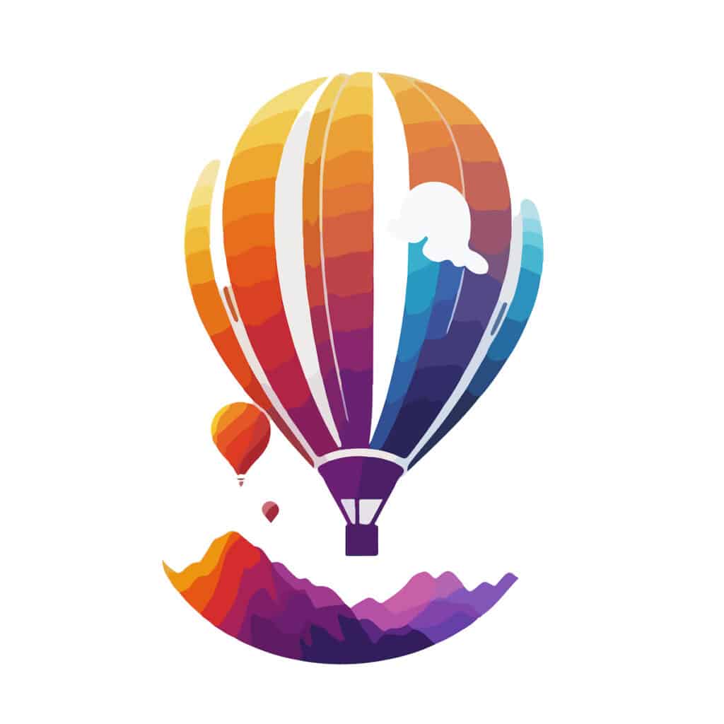 Vector drawing of hot air balloon