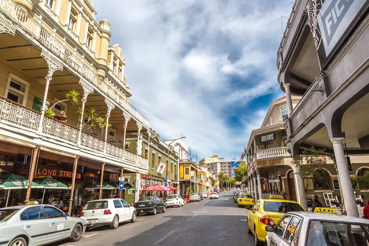 Day time at popular nightlife spot Long Street in Cape Town