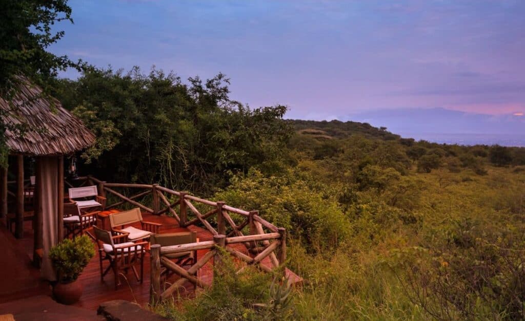 Twilight view across Tanzania from this luxury safari lodge.