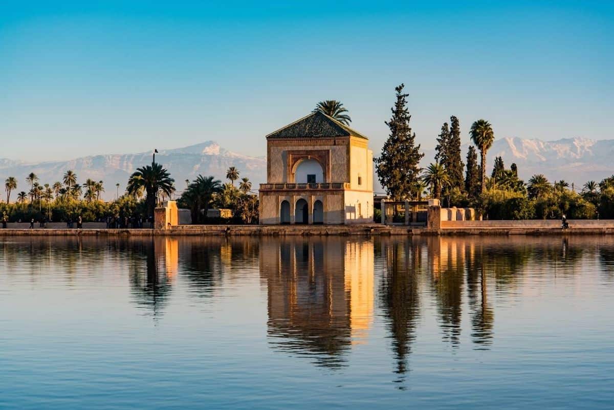 The Saadian pavilion and Menara gardens in Marrakech.