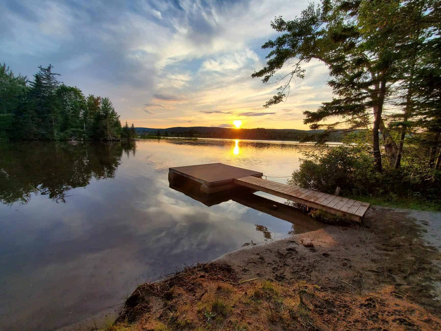 Baddeck Campground View of the River at sunset