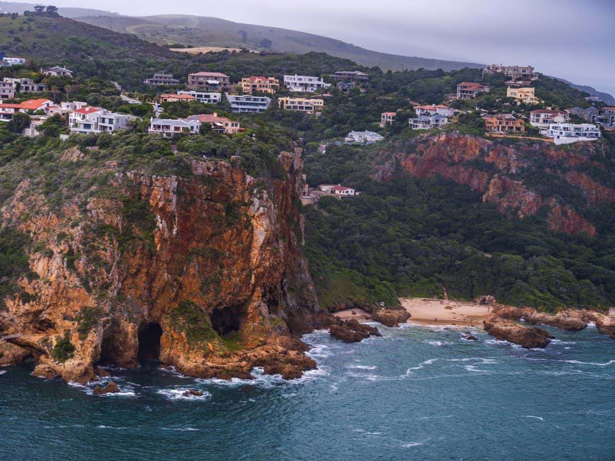 Aerial view of Knysna from over the lagoon DP