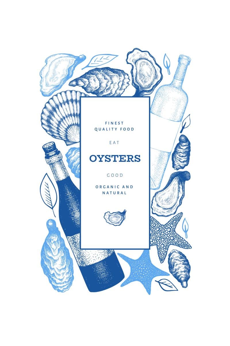 A blue and white Oyster placard. DP